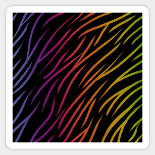 Dark Rainbow Tiger Print Sticker